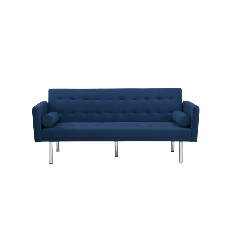 Square arm sleeper sofa Navy Blue  Velvet ***Not available for sale on Walmart***