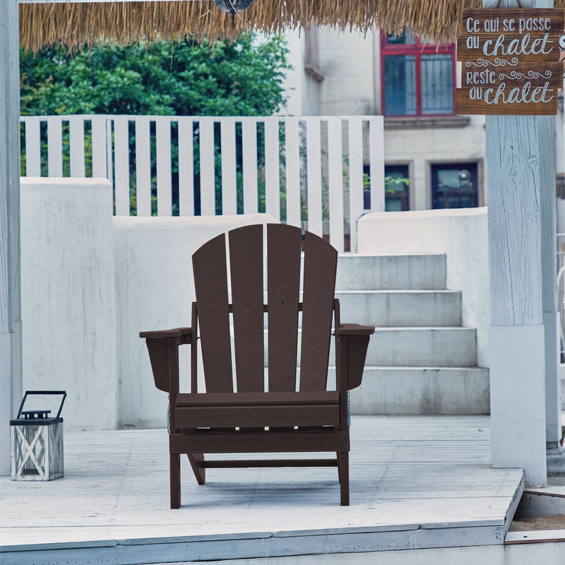 Classic Solid All-weather Folding HDPE Adirondack Chair