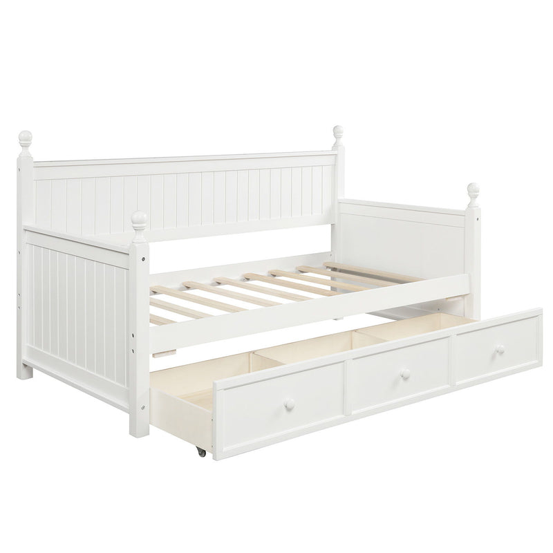 Wood Daybed With Three Drawers - No Box Spring Needed
