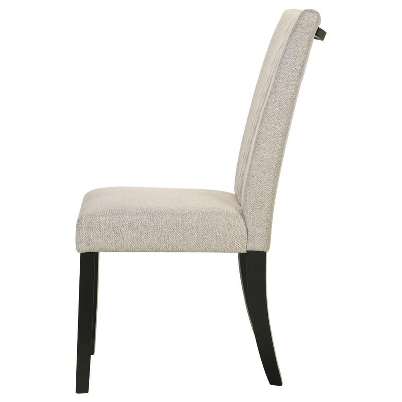 Malia - Upholstered Solid Back Dining Side Chair (Set of 2) - Beige And Black