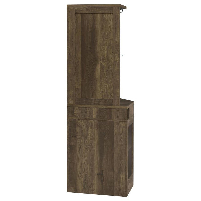 Alviso - 1-Drawer Corner Home Bar Wine Cabinet - Rustic Oak