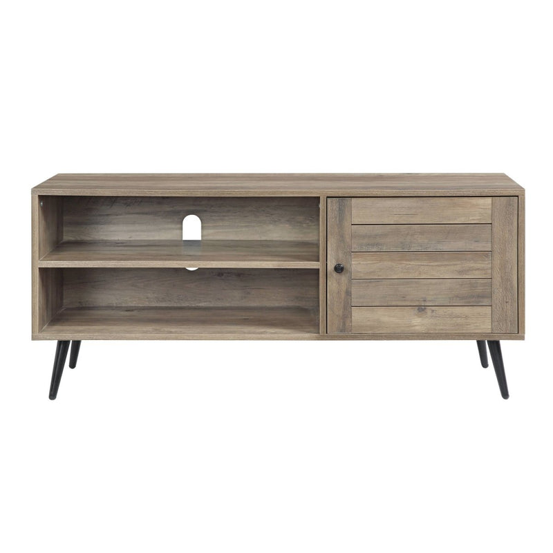 ACME Baina II TV Stand in Rustic Oak & Black Finish LV00746 - Atlantic Fine Furniture Inc