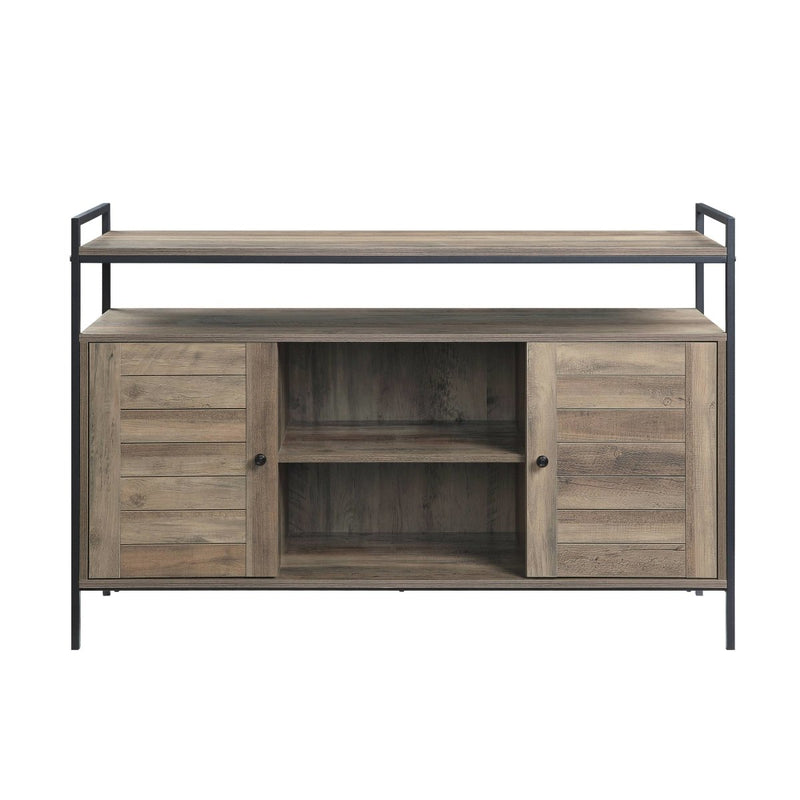 ACME Baina TV Stand in Rustic Oak & Black Finish LV00743 - Atlantic Fine Furniture Inc