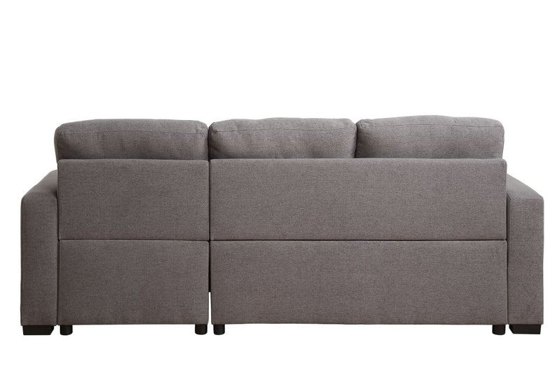 ACME Chambord Reversible Storage Sleeper Sectional Sofa, Gray Fabric 55555 - Atlantic Fine Furniture Inc