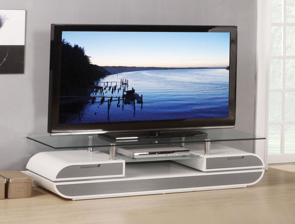 ACME Lainey TV Stand in White & Gray 91142 - Atlantic Fine Furniture Inc