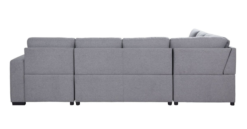 ACME Nardo Storage Sleeper Sectional Sofa, Gray Fabric 55545 - Atlantic Fine Furniture Inc