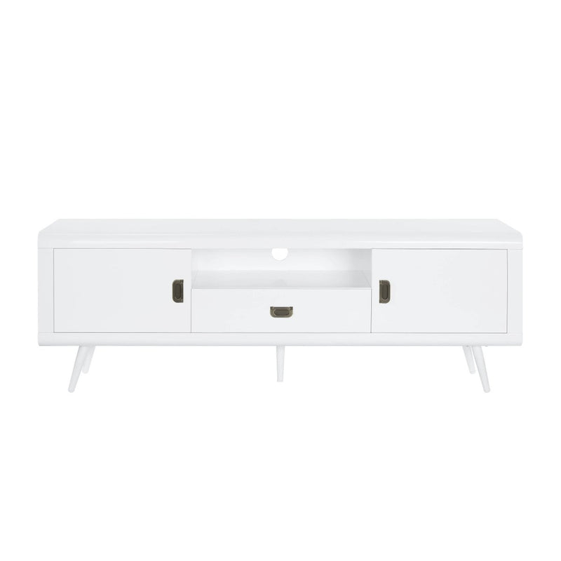 ACME Pagan TV Stand in White High Gloss Finish LV00745 - Atlantic Fine Furniture Inc