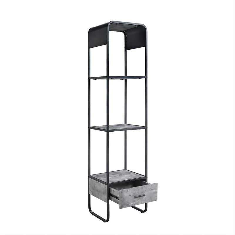 ACME Raziela Side Pier, Concrete Gray & Black Finish LV01144 - Atlantic Fine Furniture Inc