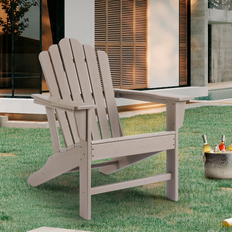 Classic Outdoor Adirondack Chair for Garden Porch Patio Deck Backyard, Weather Resistant Accent Furniture