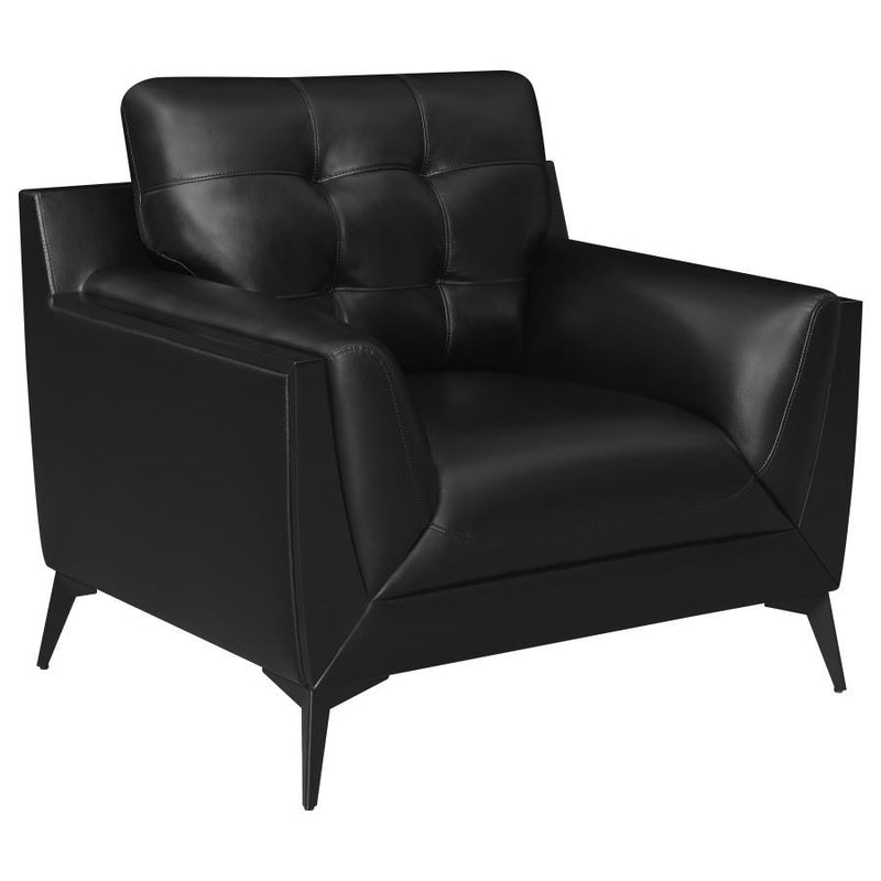 Moira - Upholstered Tufted Chair With Track Arms - Black