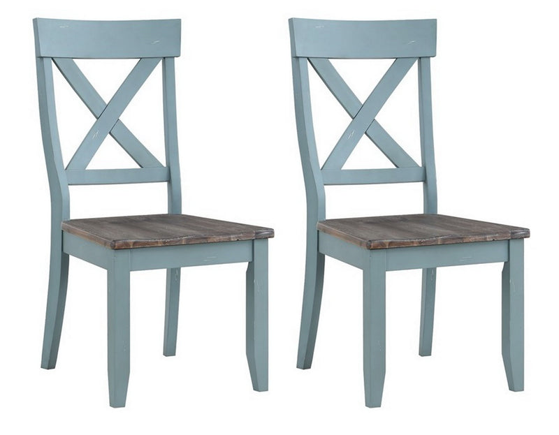 Bar Harbor - Crossed Back Upholstered Seat Dining Side Chairs (Set of 2)