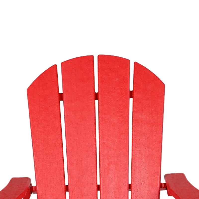 Adirondack Chair Holder HDPE Patio Chairs Weather Resistant Outdoor Chairs for Lawn, Deck, Backyard, Garden, Fire Pit, Plastic Outdoor Chairs - Red - Atlantic Fine Furniture Inc