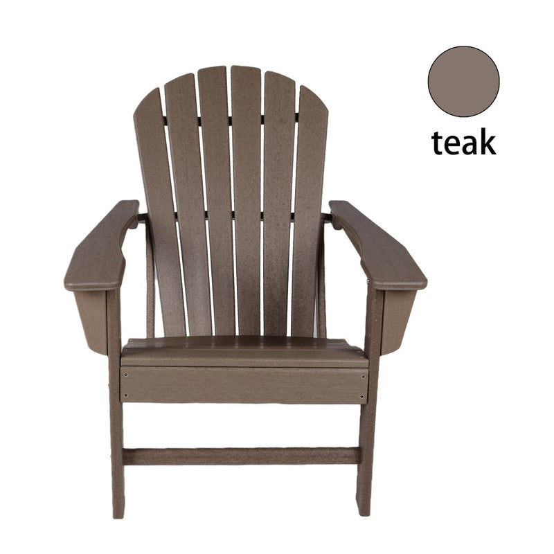 Adirondack Chair Holder HDPE Patio Chairs Weather Resistant Outdoor Chairs for Lawn, Deck, Backyard, Garden, Fire Pit, Plastic Outdoor Chairs - Teak - Atlantic Fine Furniture Inc