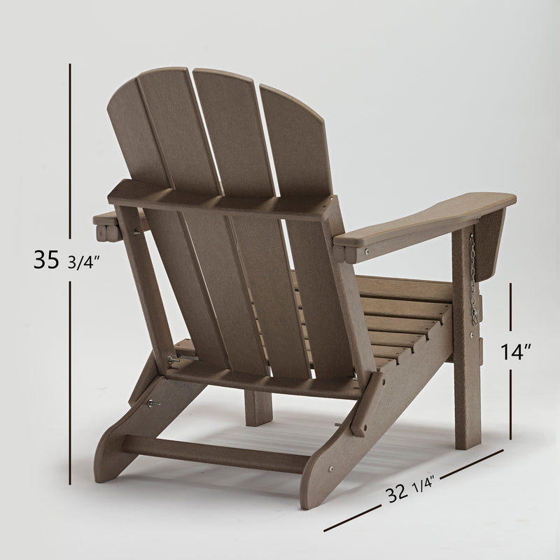 Classic Solid All-weather Folding HDPE Adirondack Chair