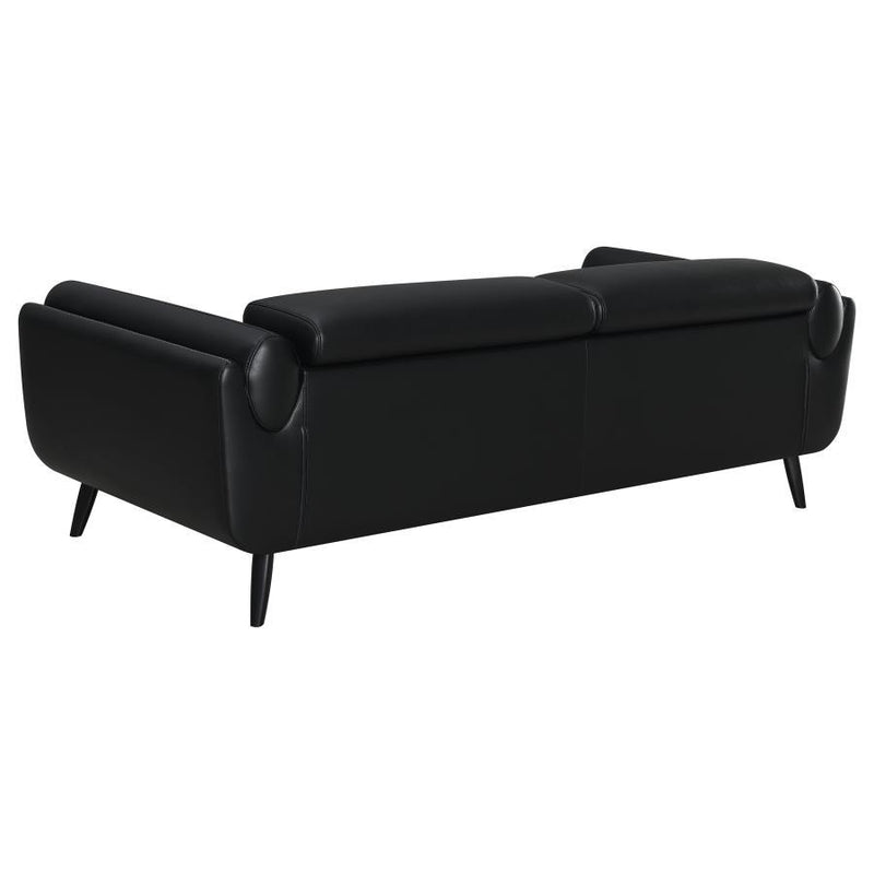 Shania - Track Arms Sofa With Tapered Legs - Black