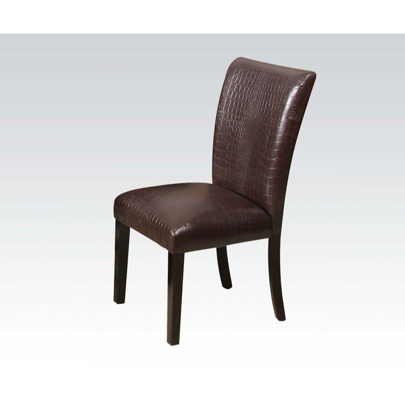 Fraser - Side Chair (Set of 2) - Dark Brown Crocodile PU, Espresso