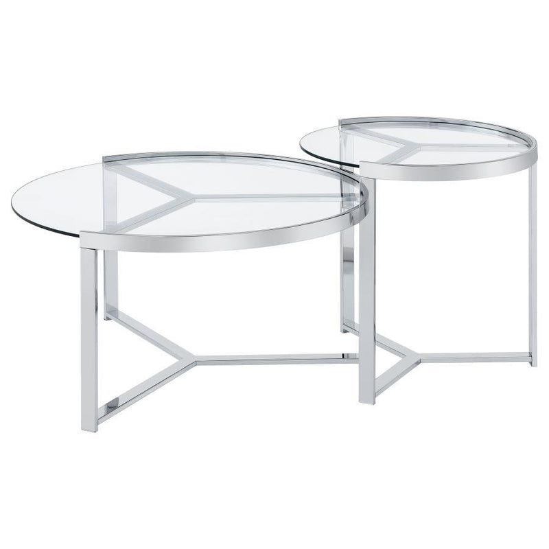 Delia - Round Glass Top Nesting Coffee Table