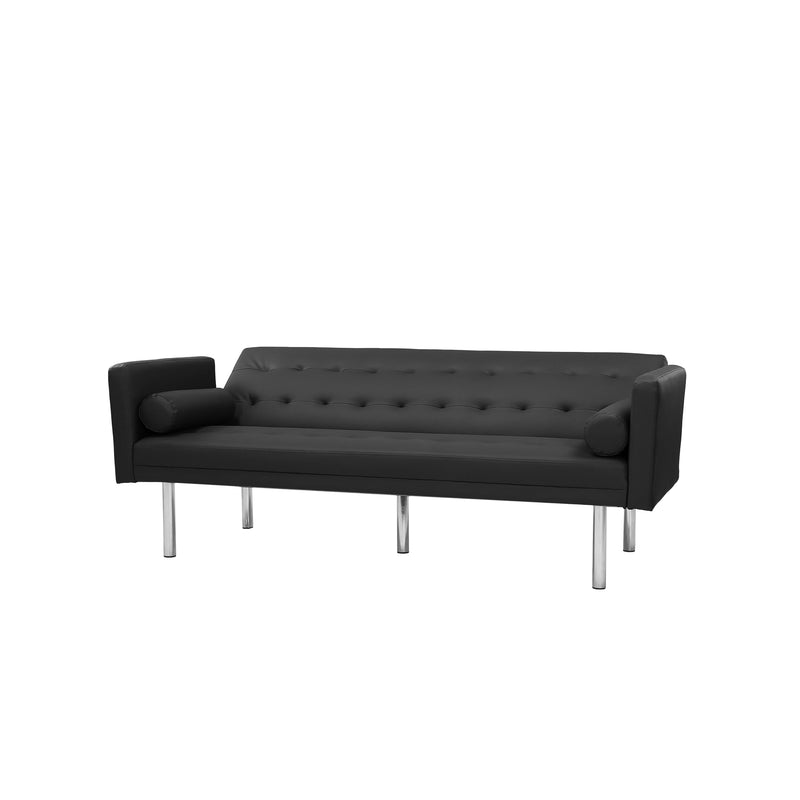 Square arm sleeper sofa BLACK PU ***Not available for sale on Walmart***