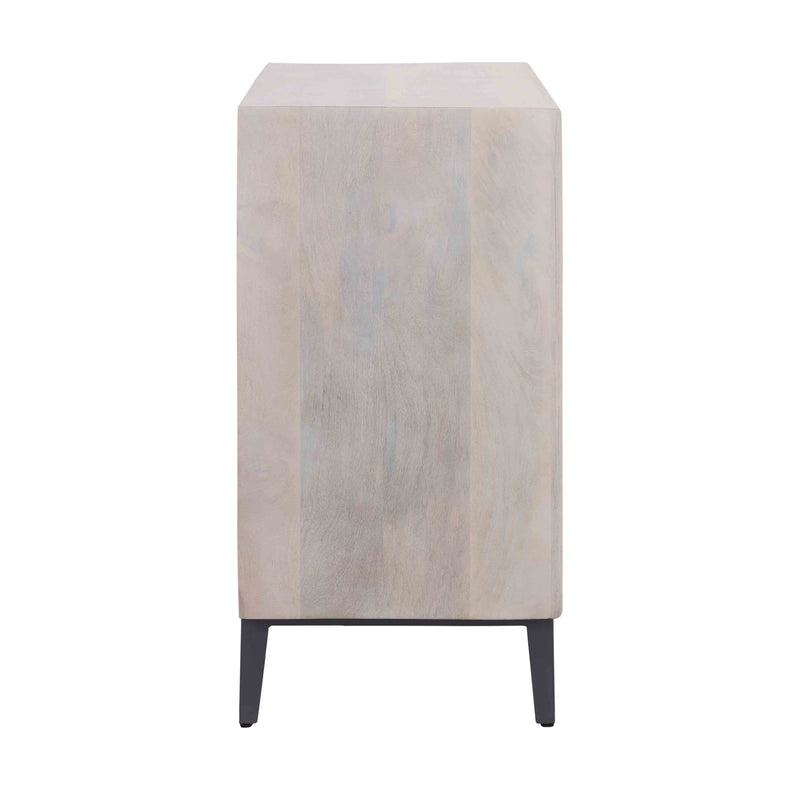 Kai - Bone Inlay Two Door Cabinet - Gray / White Bone Inlay