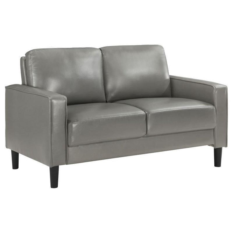 Ruth - Upholstered Track Arm Faux Leather Sofa Set