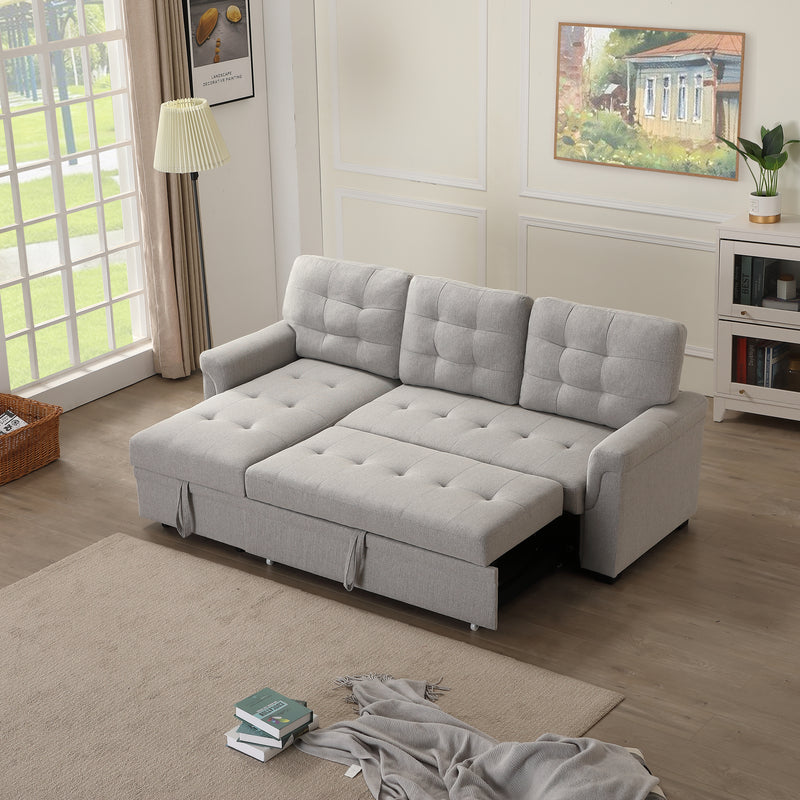 Upholstery Sleeper Sectional Sofa Gray