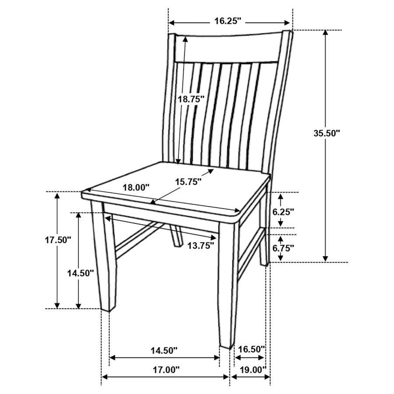 Kirby - Slat Back Side Chair (Set of 2) - Natural And Rustic Off White