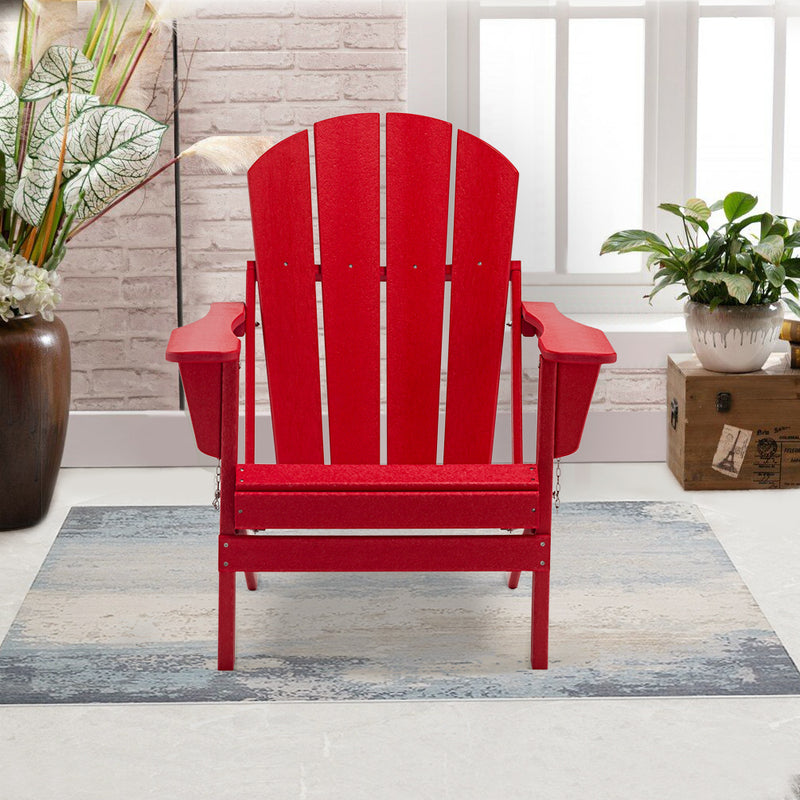 Classic Solid All-weather Folding Plastic Adirondack Chair