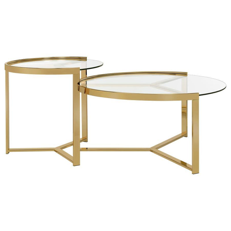 Delia - Round Glass Top Nesting Coffee Table