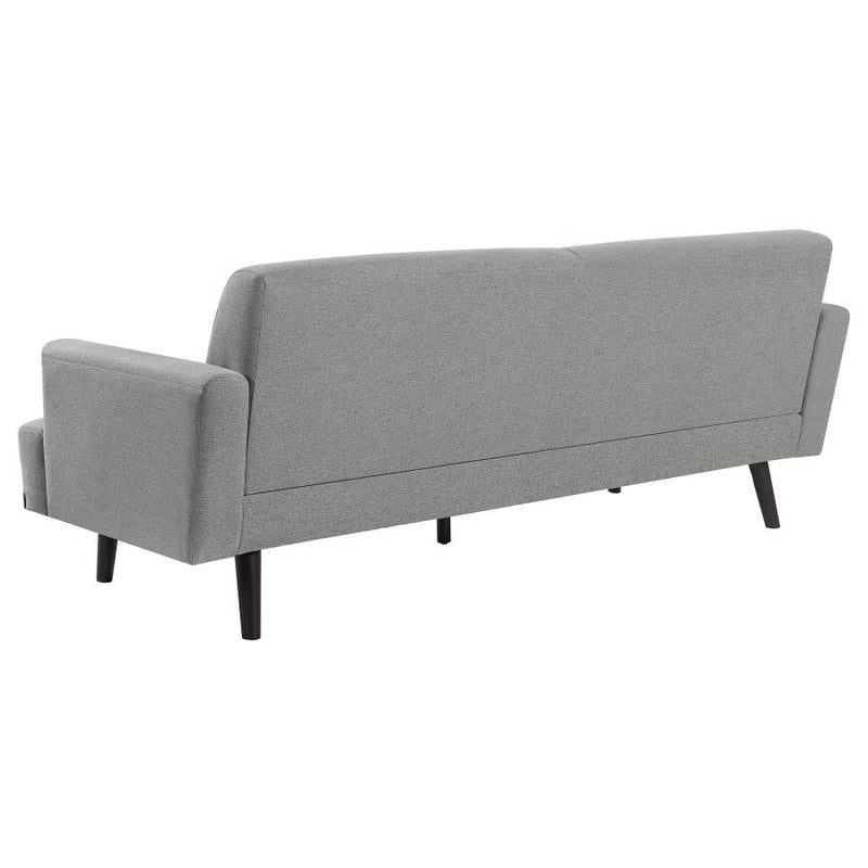 Blake - Upholstered Sofa With Track Arms - Sharkskin And Dark Brown