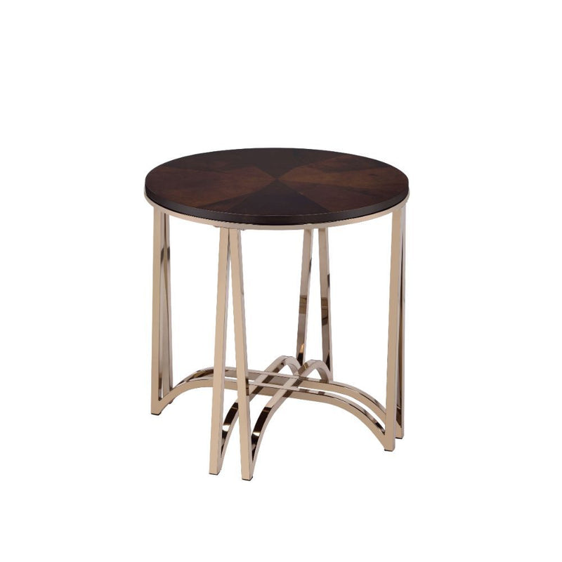 Novus - End Table - Walnut & Champagne