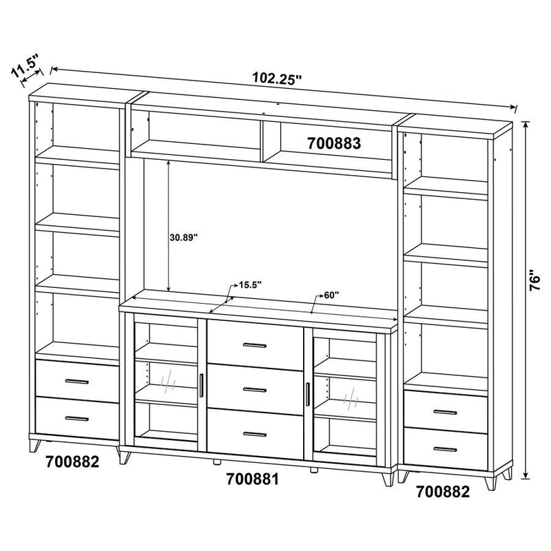 Lewes - 4 Piece Entertainment Center - Cappuccino