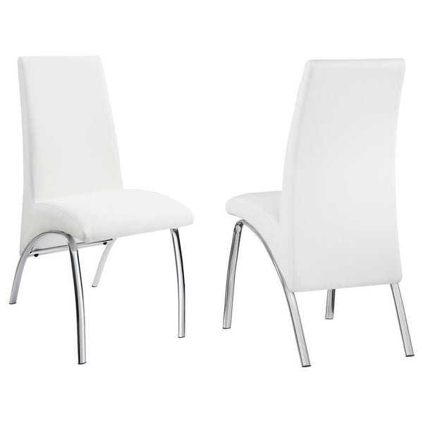 Bishop - Upholstered Side Chairs (Set of 2) - White And Chrome