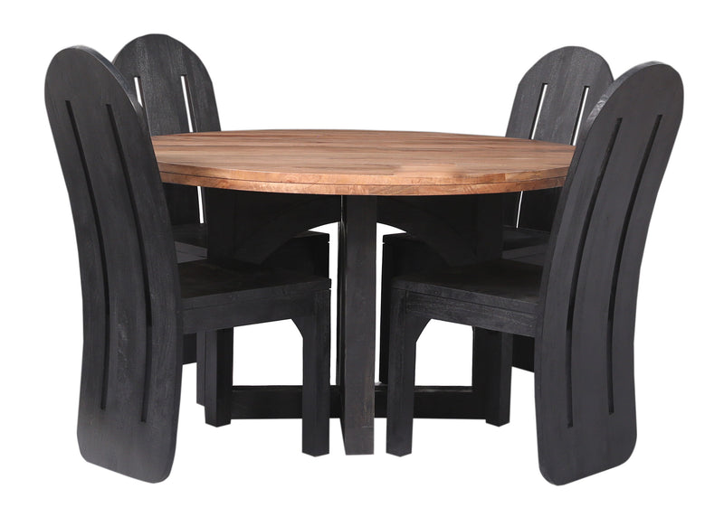 Gateway - Round Dining Table (2 Cartons) - Natural / Black