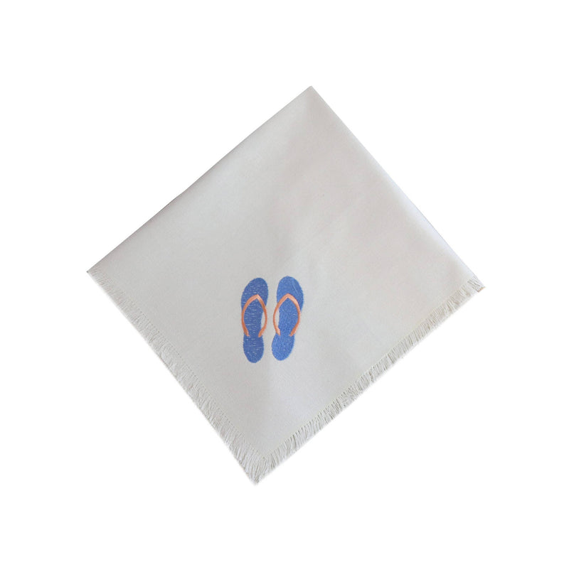 Coastal Embroidered Flip Flop Napkins