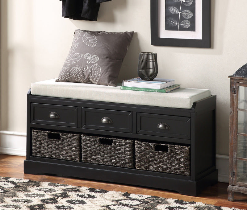 Homes Collection Wood Storage Bench