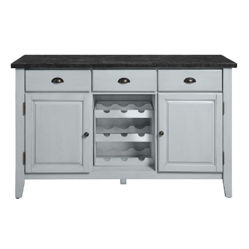 Lanton - Server - Marble & Antique White Finish