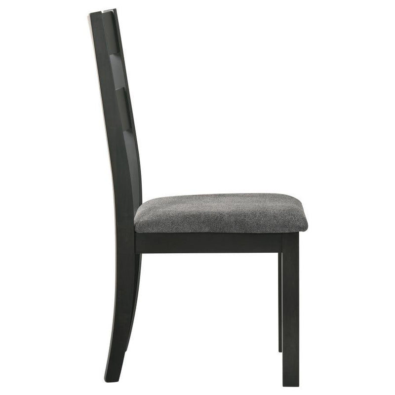 Jakob - Upholstered Side Chairs With Ladder Back (Set of 2) - Gray And Black