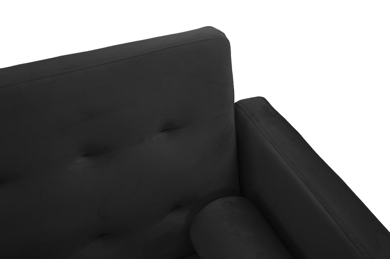 Square arm sleeper sofa Black VELVET ***Not available for sale on Walmart***