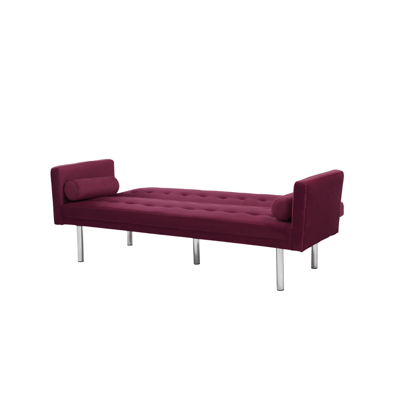 Square arm sleeper sofa Red Velvet ***Not available for sale on Walmart***