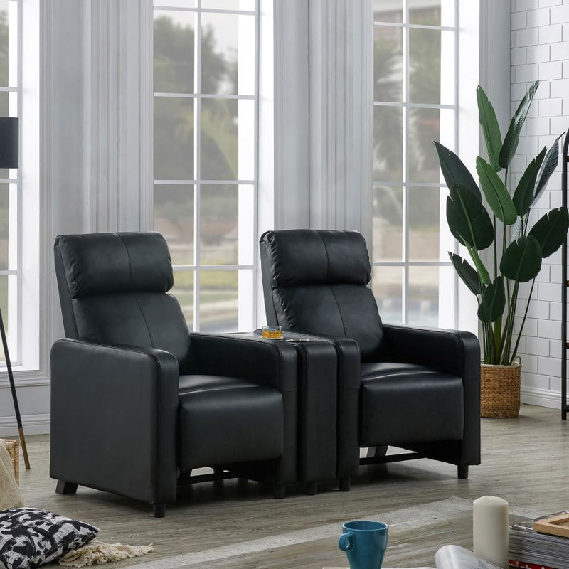 Toohey - Home Theater Push Back Recliner - Black