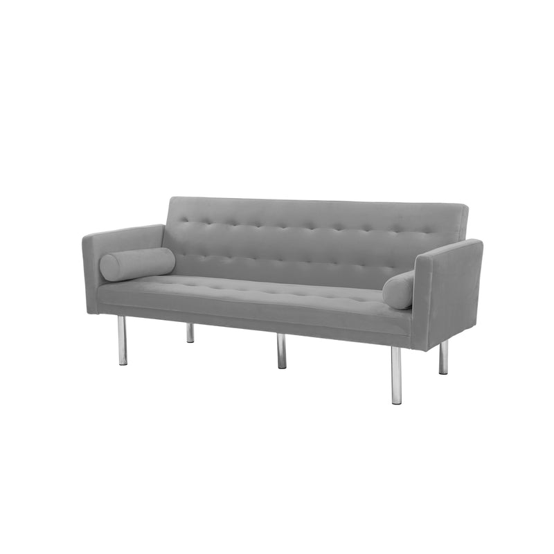 Square arm sleeper sofa Grey VELVET ***Not available for sale on Walmart***