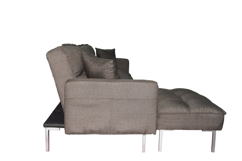 Sectional sofa couch sleeper brown