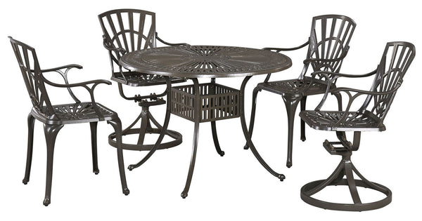 Grenada - 5 Piece Outdoor Dining Set - Dark Brown - 29"