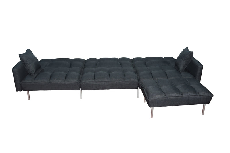 Sectional sofa couch sleeper black