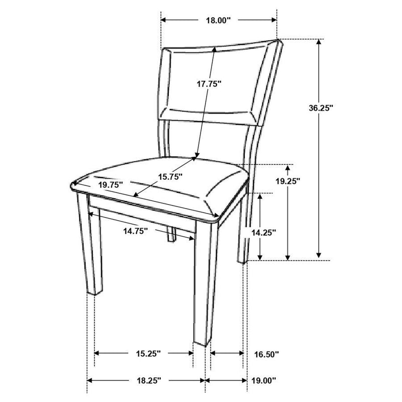 Sharon - Open Back Padded Upholstered Dining Side Chair (Set of 2) - Blue And Brown