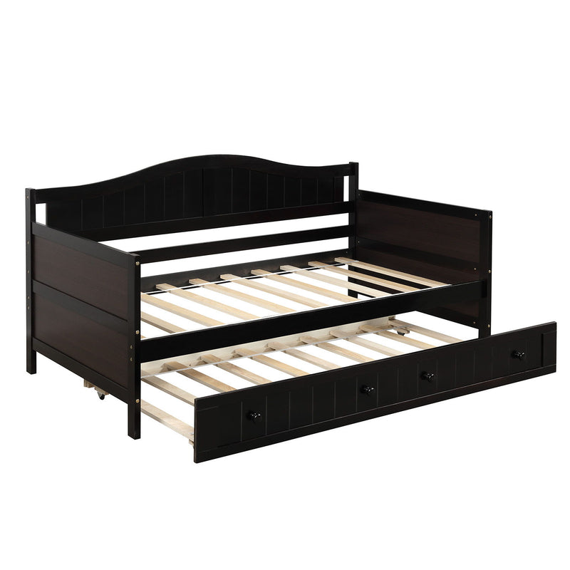 Wooden Daybed With Trundle Bed