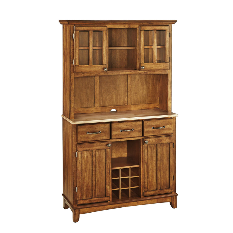 Hampton - Buffet With Hutch - Natural Wood Top