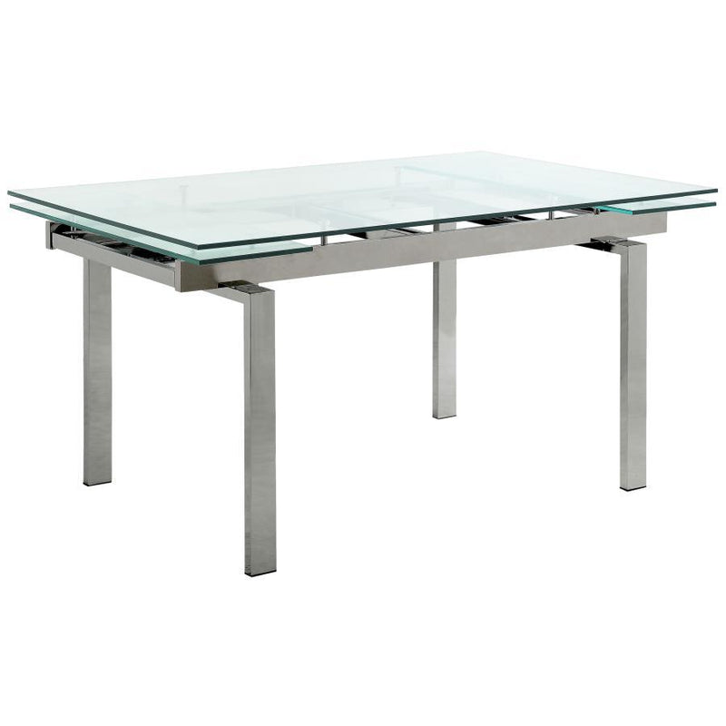 Wexford - Glass Top Dining Table With Extension Leaves - Chrome