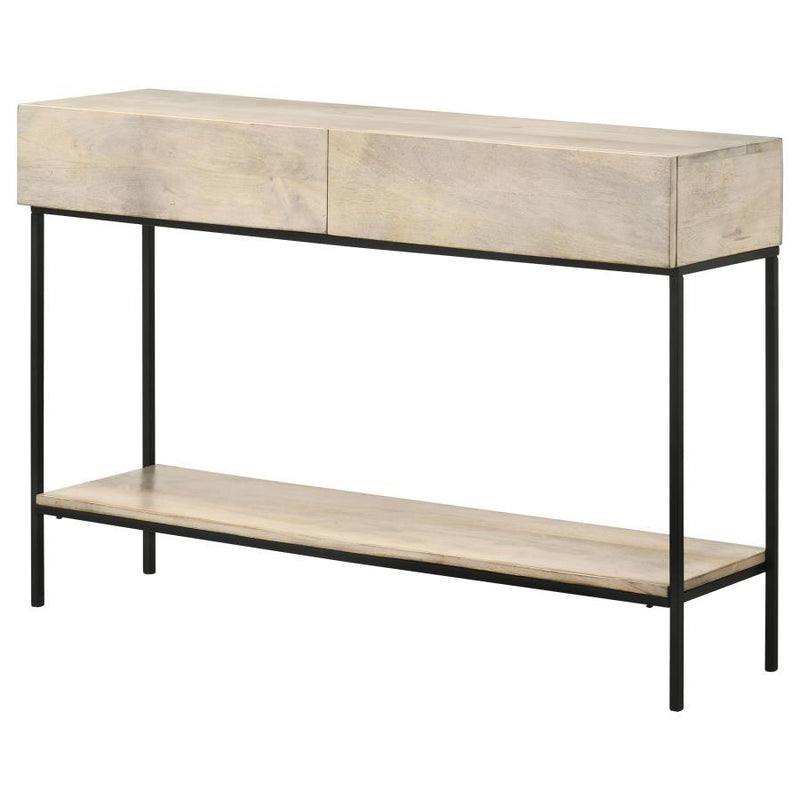 Rubeus - 2-Drawer Console Table With Open Shelf - White Washed