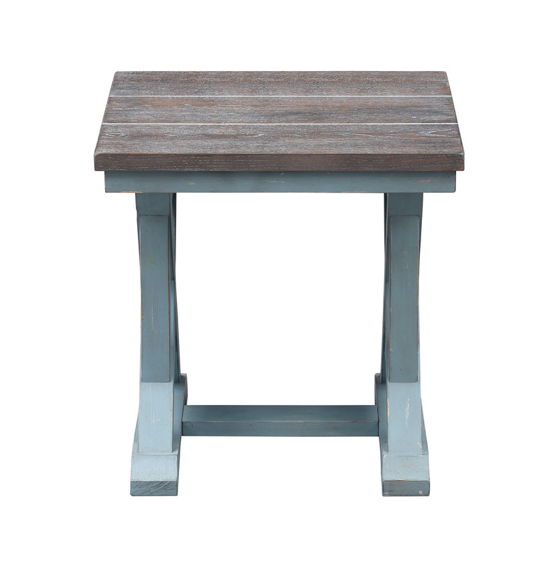 Bar Harbor - Hand Painted Table With Plank Style Top